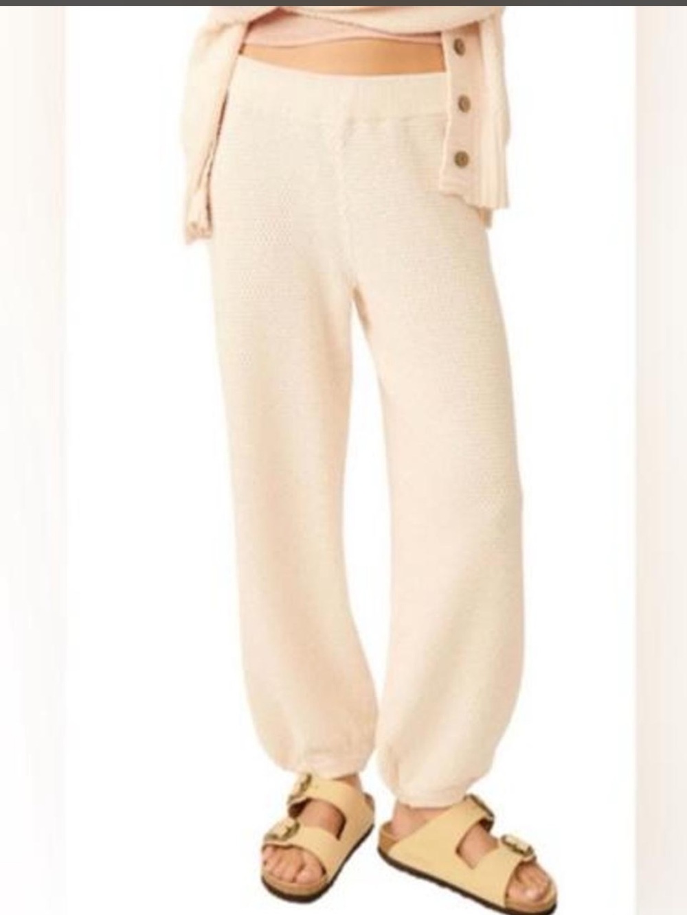 Free People Beach Powder Sand Knit Cotton Balloon Lounge Pants, size XS
